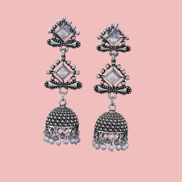 Silver_Premium_Brass_Jhumka_Earrings_For_Women