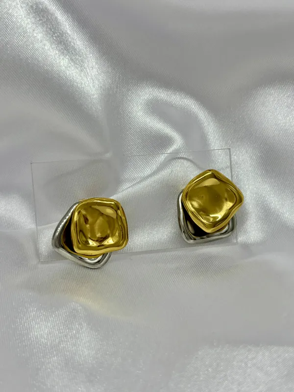 Double_Drill_Golden_Silver_Earring