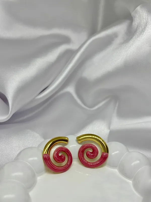Spiral_Pink_Gold_Fusion_Earring