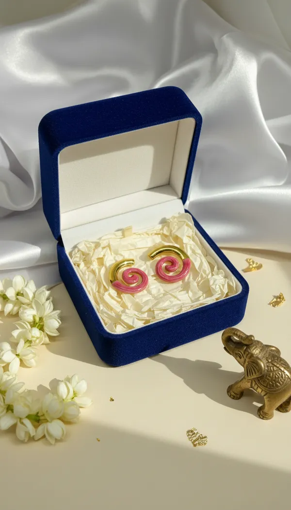 Spiral_Pink_Gold_Fusion_Earring