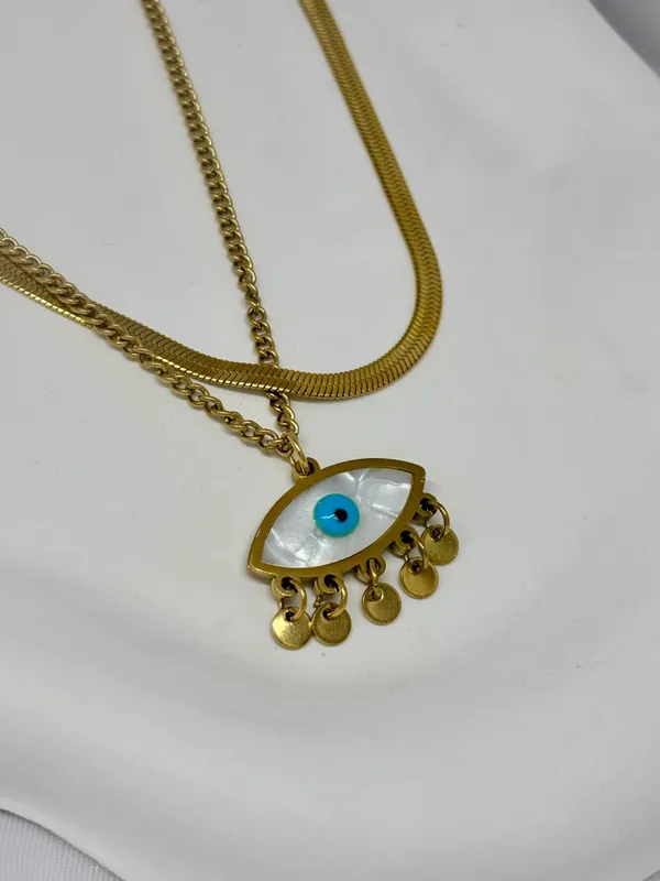 Double_Layer_Evil_Eye_Golden_Neckchain