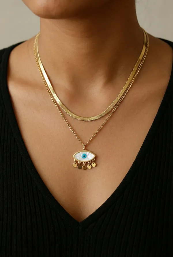Double_Layer_Evil_Eye_Golden_Neckchain