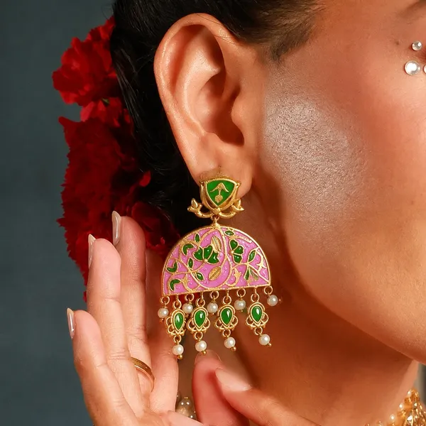 Gulabo_Meenakari_Dastak_Jhumka