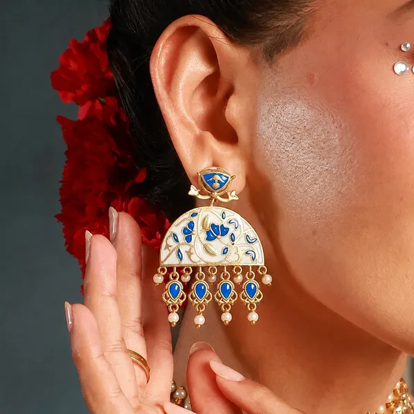 Neeli_Meenakari_Dastak_Jhumka