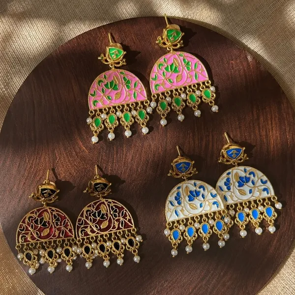 Neeli_Meenakari_Dastak_Jhumka