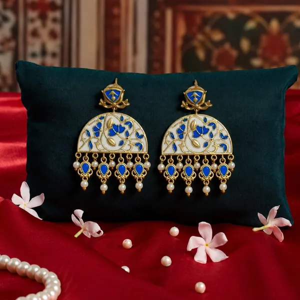 Neeli_Meenakari_Dastak_Jhumka