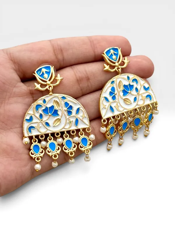 Neeli_Meenakari_Dastak_Jhumka