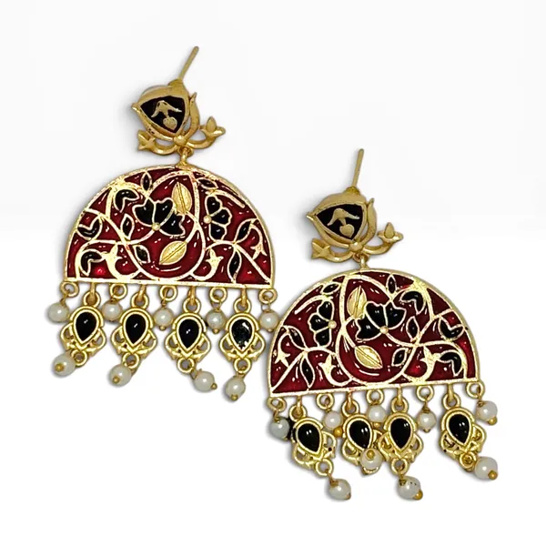 Shaahi_Lal_Meenakari_Dastak_Jhumka
