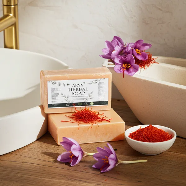 Herbal_Saffron_(Kesar)_Soap_-_Natural_Handmade_Bathing_Bar_Pack_Of_2