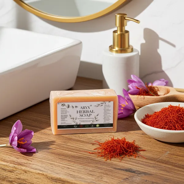 Herbal_Saffron_(Kesar)_Soap_-_Natural_Handmade_Bathing_Bar_Pack_Of_2