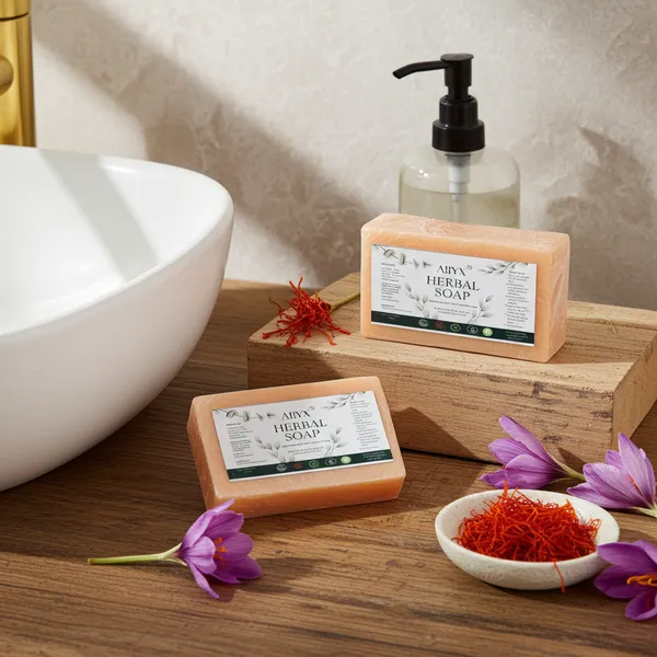 Herbal_Saffron_(Kesar)_Soap_-_Natural_Handmade_Bathing_Bar_Pack_Of_2