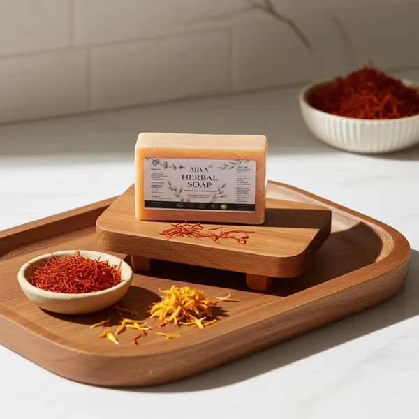 Herbal_Saffron_(Kesar)_Soap_-_Natural_Handmade_Bathing_Bar_Pack_Of_2
