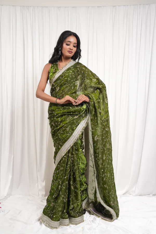The_totta_green_saree