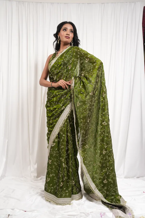 The_totta_green_saree