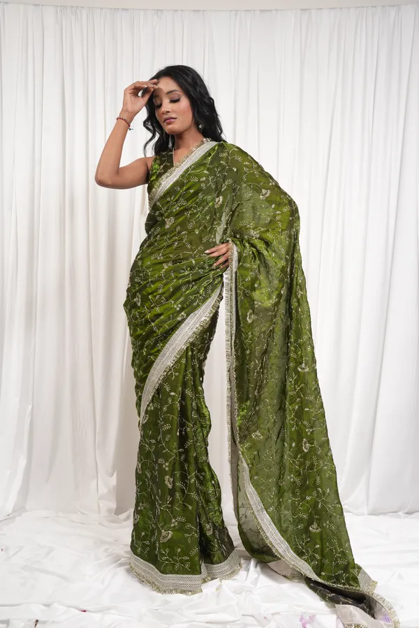 The_totta_green_saree
