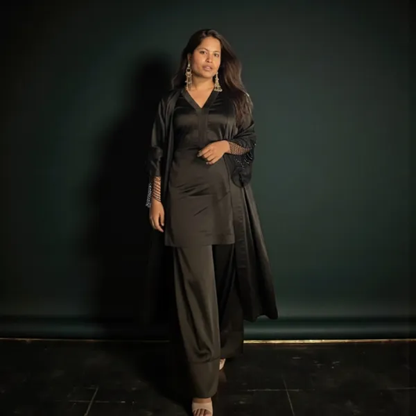 Women'S_Satin_Ethnic_Kurta_Set_With_Dupatta_-_Black