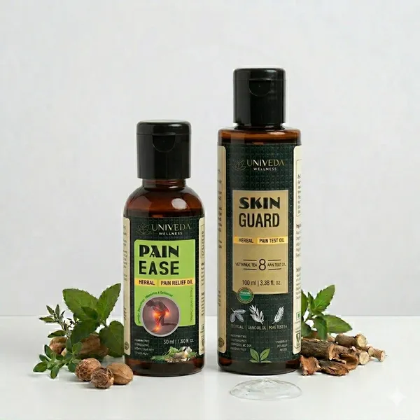 Univeda_Skin_Guard_Herbal_Anti-Itch_Oil_-_100Ml_And_Pain_Ease_Herbal_Pain_Relief_Oil_-_50Ml_Pack_Of_2