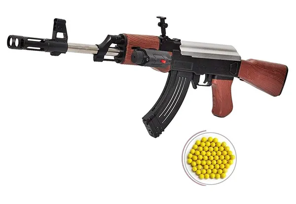 AK_47_BB_Toy_Gun_for_Boys,_23_Inches_Long_Army_Style_AK-47_with_Laser_Light_&_100_Plastic_Bullets,_Shooting_Game_for_Kids