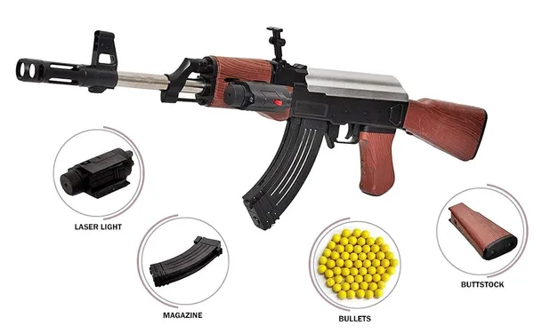 AK_47_BB_Toy_Gun_for_Boys,_23_Inches_Long_Army_Style_AK-47_with_Laser_Light_&_100_Plastic_Bullets,_Shooting_Game_for_Kids