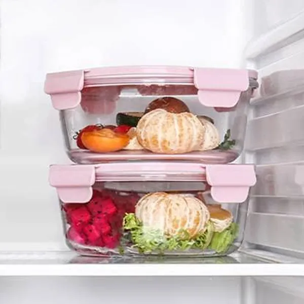Pack_of_2_Round_Borosilicate_Glass_Food_Storage_Containers_with_Snap_Lock_Lids_-_Safe_for_Microwave,_Oven,_Dishwasher,_Freezer_-_BPA_Free_-_Airtight_Bowl,_630_ML