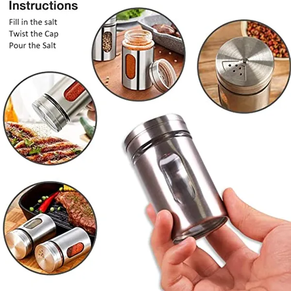 _Pack_of_2,_Salt_and_Pepper_Shakers_Set_with_3_Adjustable_Pour_Holes_-_3.3�2_Inch_Salt_Shaker_Set_with_Stainless_Steel_Outer_Layer_and_Internal_Thick_and_Durable_Glass_for_Granular_Seasoning