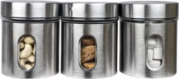 400_ML,_Glass_Window_Jar_for_Kitchen_Storage_Kitchen_Storage_Stainless_Steel_Cover_Jars_with_Glass_Window,_Set_of_3,_Silver