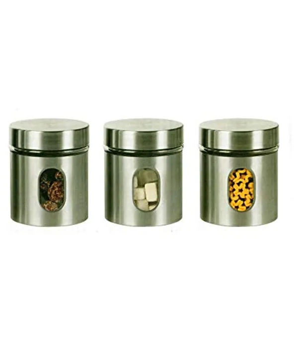 400_ML,_Glass_Window_Jar_for_Kitchen_Storage_Kitchen_Storage_Stainless_Steel_Cover_Jars_with_Glass_Window,_Set_of_3,_Silver
