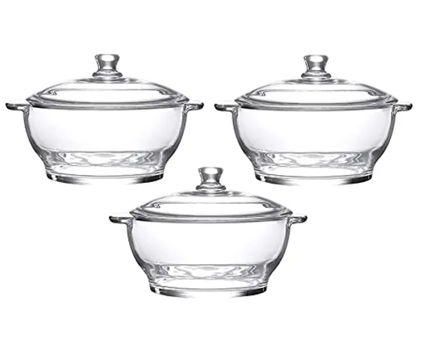 2500ml_Toughened_Glass_Microwave_Dishwasher_Safe_Pot_Serving_Bowl_Casserole_with_Lid_Glass_Serving_Bowl_(Clear,_Pack_of_3)