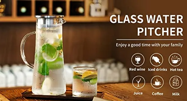 1.3_Litre_Glass_Jug_with_Lid,_Easy_Clean_Water_Carafe,_Heat_Resistant_High_Borosilicate_Glass_Jug_for_Homemade_Beverages,_Iced_Tea_Water,_Transparent