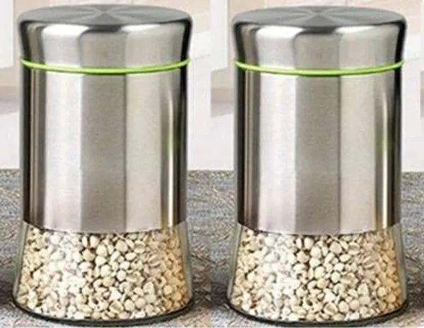 580_ML_Airtight_Glass_Jar_Food_Storage_Container_with_Stainless_Steel_Cover_Window_Visible_Canister_Set_Glass_&_Airtight_Lid_(Pack_of_2),_Silver