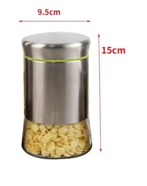 580_ML_and_850_ML_Airtight_Glass_Jar_Food_Storage_Container_with_Stainless_Steel_Cover_Window_Visible_Canister_Set_Glass_&_Airtight_Lid_Combo_of_2_Pieces,_Silver