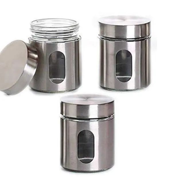 Set_of_3,_Airtight_Glass_Jar_Kitchen_Food_Storage_Container_with_Stainless_Steel_Cover_Window_Visible_Canister_Jar_Set_Glass_&_Airtight_Lid,_350_ML,_Silver