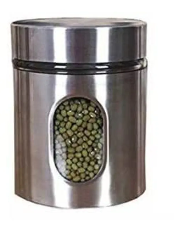 Airtight_Glass_Jar_Kitchen_Food_Storage_Container_with_Stainless_Steel_Cover_Window_Visible_Canister_Jar_Set_Glass_&_Airtight_Lid_(Pack_of_1PC),350_ML