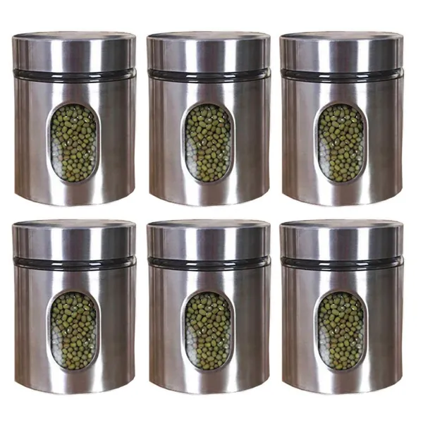 Set_of_6,_Airtight_Glass_Jar_Kitchen_Food_Storage_Container_with_Stainless_Steel_Cover_Window_Visible_Canister_Jar_Set_Glass_&_Airtight_Lid,_350_ML,_Silver