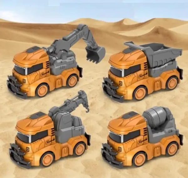Pack_of_4,_Inertia_Friction_Powered_Drive_Crash_Resistant_Mini_Simulated_Construcion_Truck_Dumper_Mixer_Excavator_craine_Rescue_Model_Toy_for_Child,_3_inches_Each,_Yellow