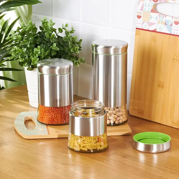 Set_of_3,_350_ML,_580_ML_and_850_ML_Airtight_Glass_Jar_Food_Storage_Container_with_Stainless_Steel_Cover_Window_Visible_Canister_Set_Glass_&_Airtight_Lid_Combo_of_3_Pieces,_Silver