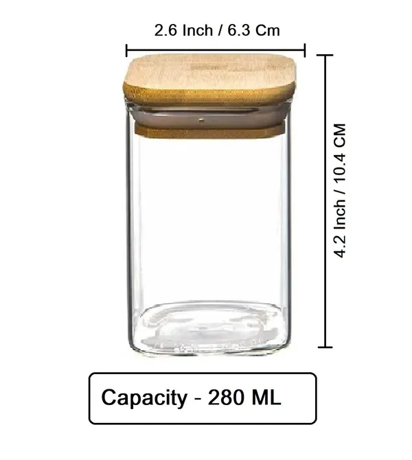 Pack_of_3_Borosilicate_Glass_Jars_with_Silcone_Seal_Airtight_Bamboo_Lids_Tea_Container_Clear_Kitchen_Storage_Jar_with_Bamboo_Shelf_Kitchen_Canister_Set,_280_ML