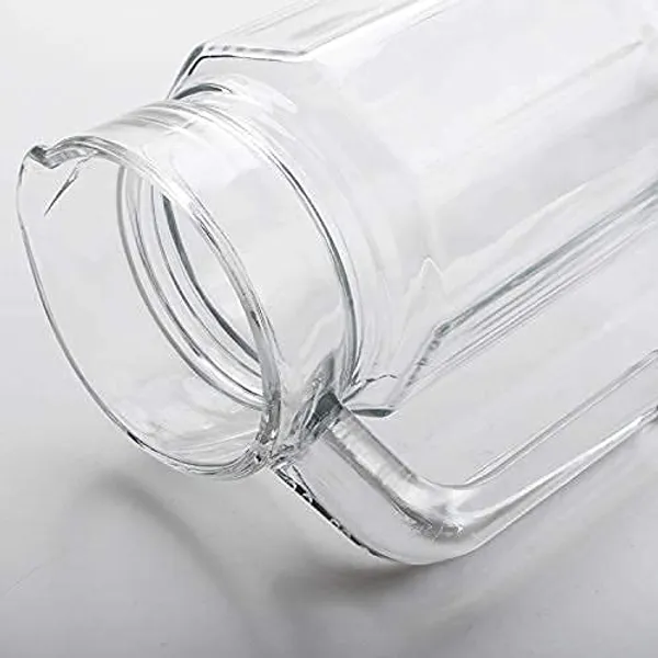 1100_ml_Glass_Jug_Pitcher_with_Plastic_lid,_iced_Tea_Pitcher_Water_jug_hot_Cold_Water_ice_Tea,_Milk_and_Juice_Beverage_Carafes_1.1_LTR,_Transparent