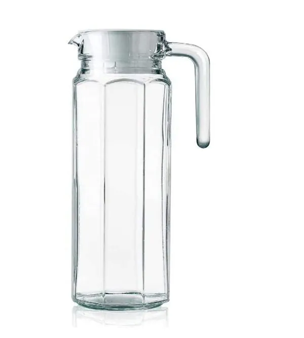 1100_ml_Glass_Jug_Pitcher_with_Plastic_lid,_iced_Tea_Pitcher_Water_jug_hot_Cold_Water_ice_Tea,_Milk_and_Juice_Beverage_Carafes_1.1_LTR,_Transparent
