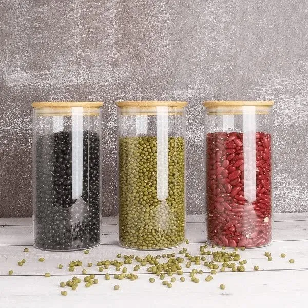 Borosilicate_Glass_Jars_with_Bamboo_Wood_Air_Tight_Lids_Tea_Container_Clear_Kitchen_Storage_Jar_with_Bamboo_Shelf_Kitchen_Canister_Set,_450_ML,_3_Pieces_Set,_Clear