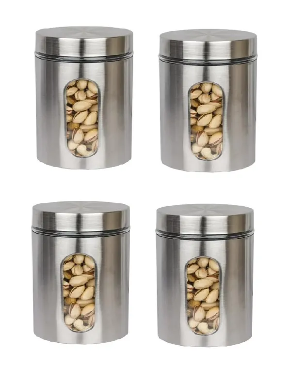 Pack_of_4,_500_ML_Each_Airtight_Glass_Jar_Food_Storage_Container_with_Stainless_Steel_Cover_Window_Visible_Canister_Set_Glass_&_Airtight_Lid,_Silver