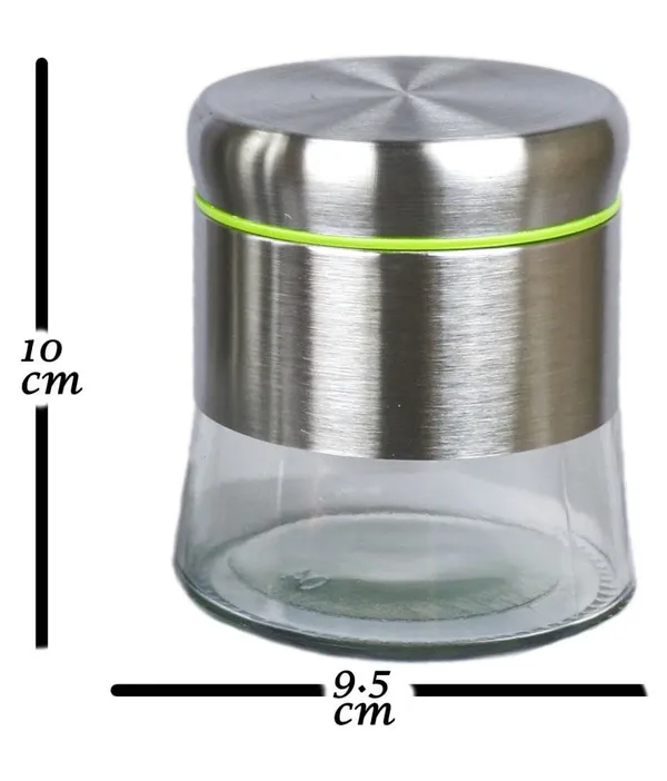 Pack_of_1,_350_ML_Airtight_Glass_Jar_Food_Storage_Container_with_Stainless_Steel_Cover_Window_Visible_Canister_Jar_Set_Glass_&_Airtight_Lid,_Silver