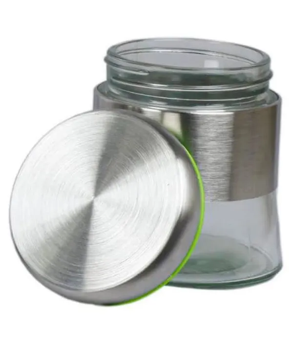 Pack_of_1,_350_ML_Airtight_Glass_Jar_Food_Storage_Container_with_Stainless_Steel_Cover_Window_Visible_Canister_Jar_Set_Glass_&_Airtight_Lid,_Silver