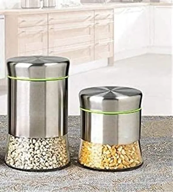 Set_of_2,_350_ML_and_580_ML_Airtight_Kitchen_Glass_Jar_Food_Storage_Container_with_Stainless_Steel_Cover_Window_Visible_Canister_Jar_Set_Glass_&_Airtight_Lid,_Sliver