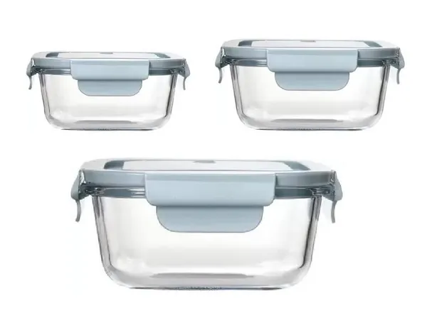 3_Pieces_Square_Borosilicate_Glass_Food_Storage_Airtight_Containers_with_Snap_Lock_Lids_Safe_for_Microwave,_Oven,_Dishwasher,_Freezer,_350,_500,_800_ML