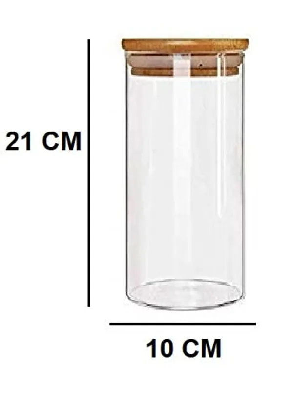Set_of_2,_Borosilicate_Glass_Jars_with_Bamboo_Wood_Air_Tight_LidsTea_Coffee_Cereals_Grains_Storage_Container_Clear_Kitchen_Jar_Canister_Set_1400_ML_Each,_Clear