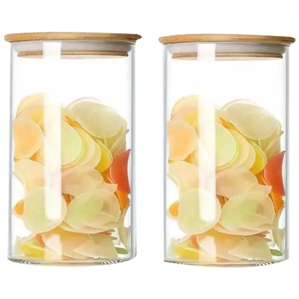 Set_of_3,_Borosilicate_Glass_Jars_with_Bamboo_Wood_Air_Tight_LidsTea_Coffee_Cereals_Grains_Storage_Container_Clear_Kitchen_Jar_Canister_Set_1400_ML_Each,_Clear