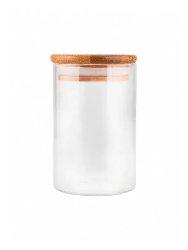 Pack_fo_3,_320_ML_Borosilicate_Glass_Jars_with_Bamboo_Wood_Air_Tight_Lids_Tea_Container_Clear_Kitchen_Storage_Jar_with_Bamboo_Shelf_Container_Canister_Set,_Clear
