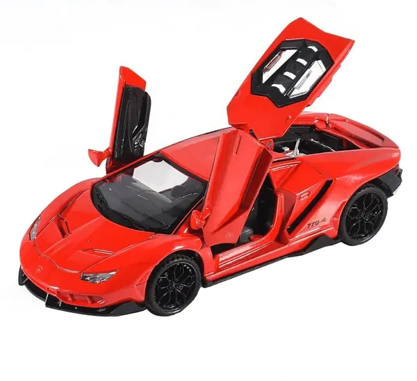 1:32_Scale_Model_Metal_Diecast_Super_Sports_Car_Toy_with_Pull_Back_Action,_Working_Head_Light_Tail_Light,_Sound,_Opening_Doors_&_Bonett,_Red