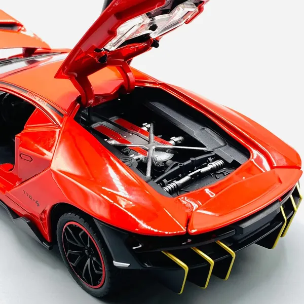 1:32_Scale_Model_Metal_Diecast_Super_Sports_Car_Toy_with_Pull_Back_Action,_Working_Head_Light_Tail_Light,_Sound,_Opening_Doors_&_Bonett,_Red